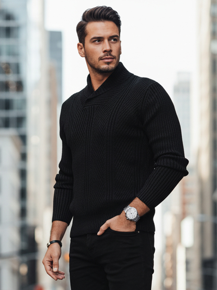 Pánský svetr černý Dstreet WX2256 M