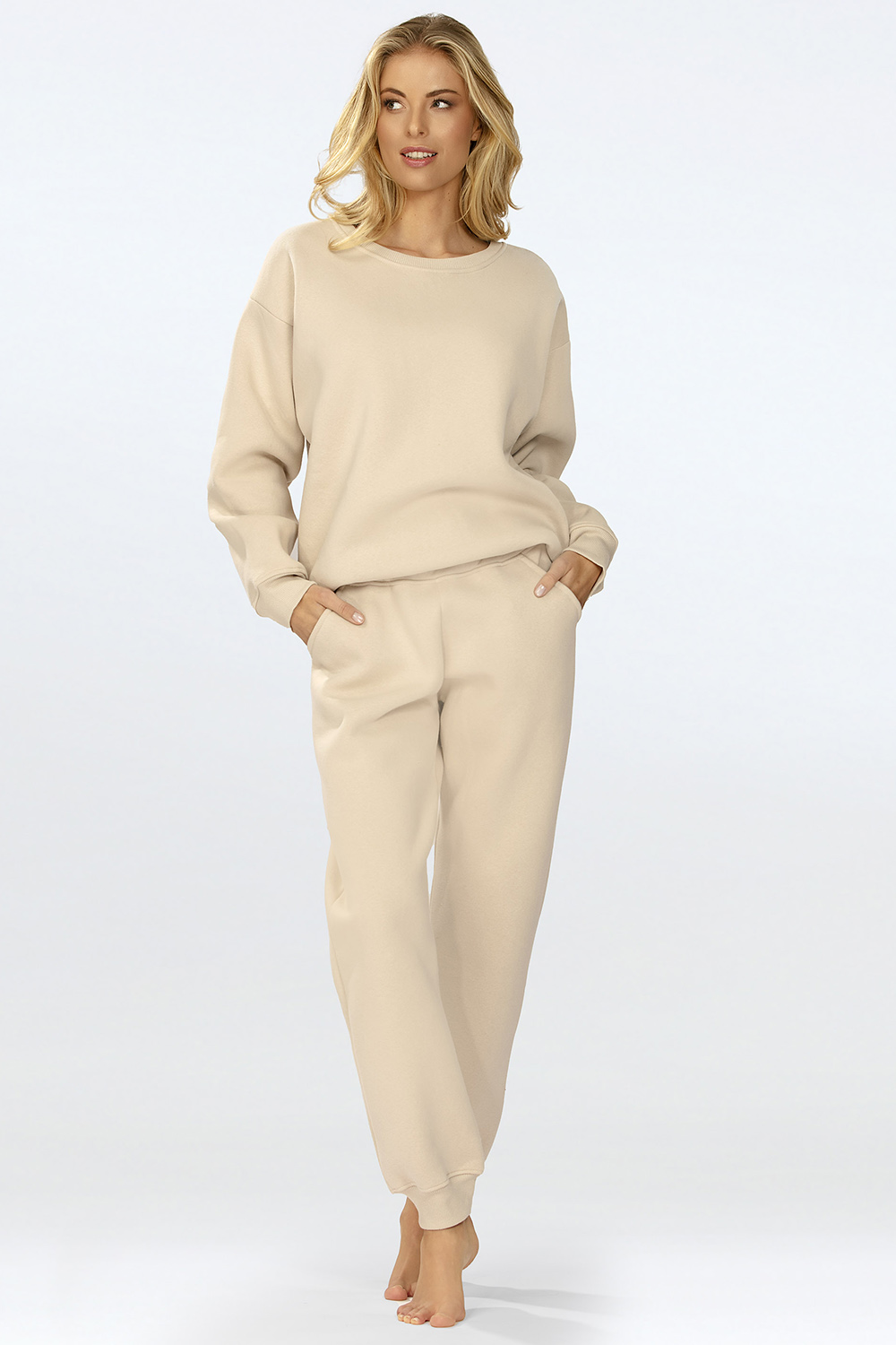 Dámská tepláková souprava Dkaren Rehema-Kpl Barva: Béžová, Velikost: M