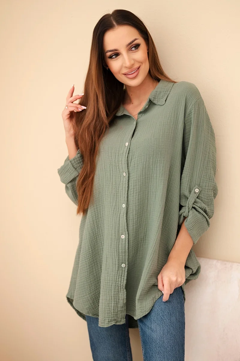 Kesi Bavlněná mušelínová košile Daisy Barva: Zelená, Velikost: UNI