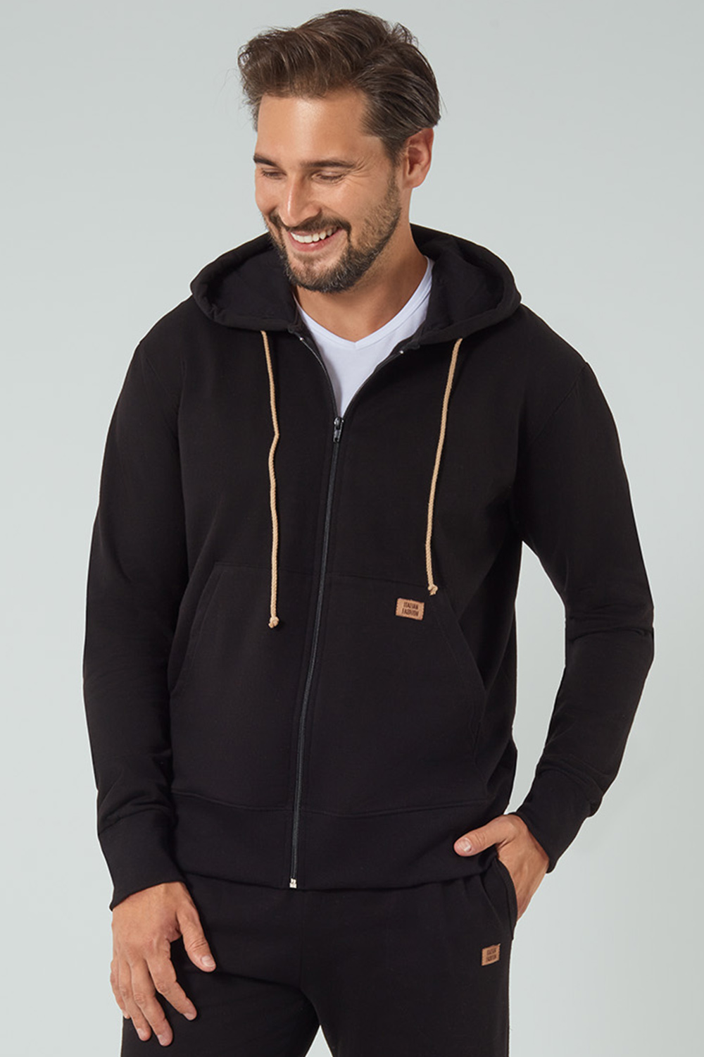 Pánská mikina Italian Fashion Darwin dł.r. Barva: Černá, Velikost: L