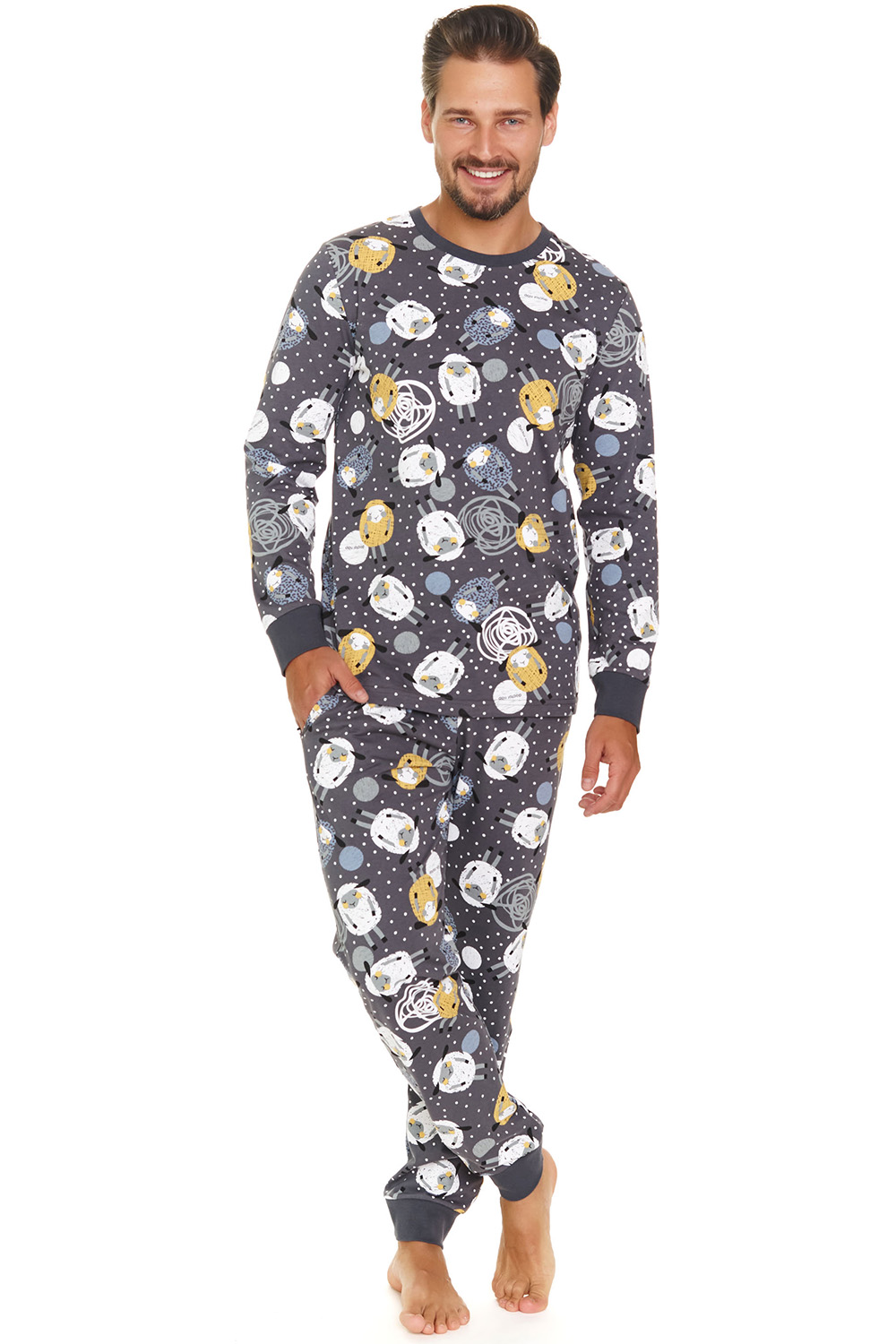 Pánské pyžamo 7109 - Doctornap grafitová XXL