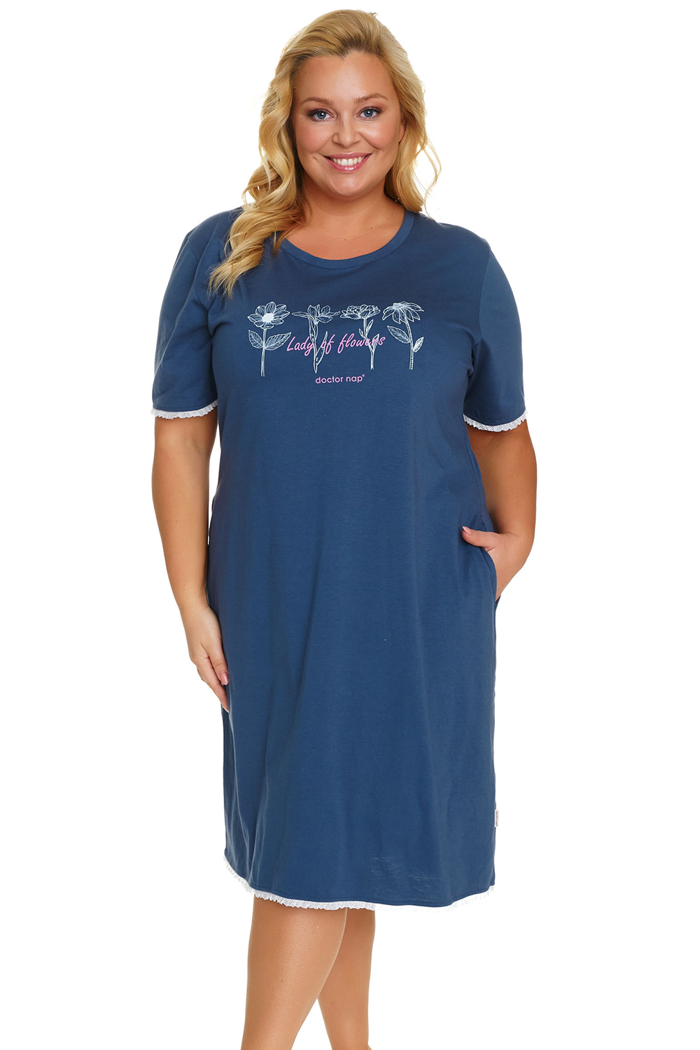 Noční košile 5366 blue plus - Doctornap tmavě modrá 3XL