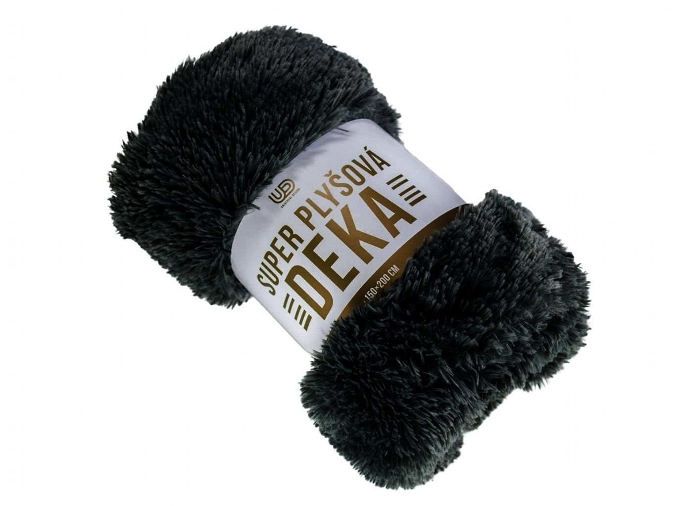 Deka s dlouhým vlasem Černá 150x200 cm