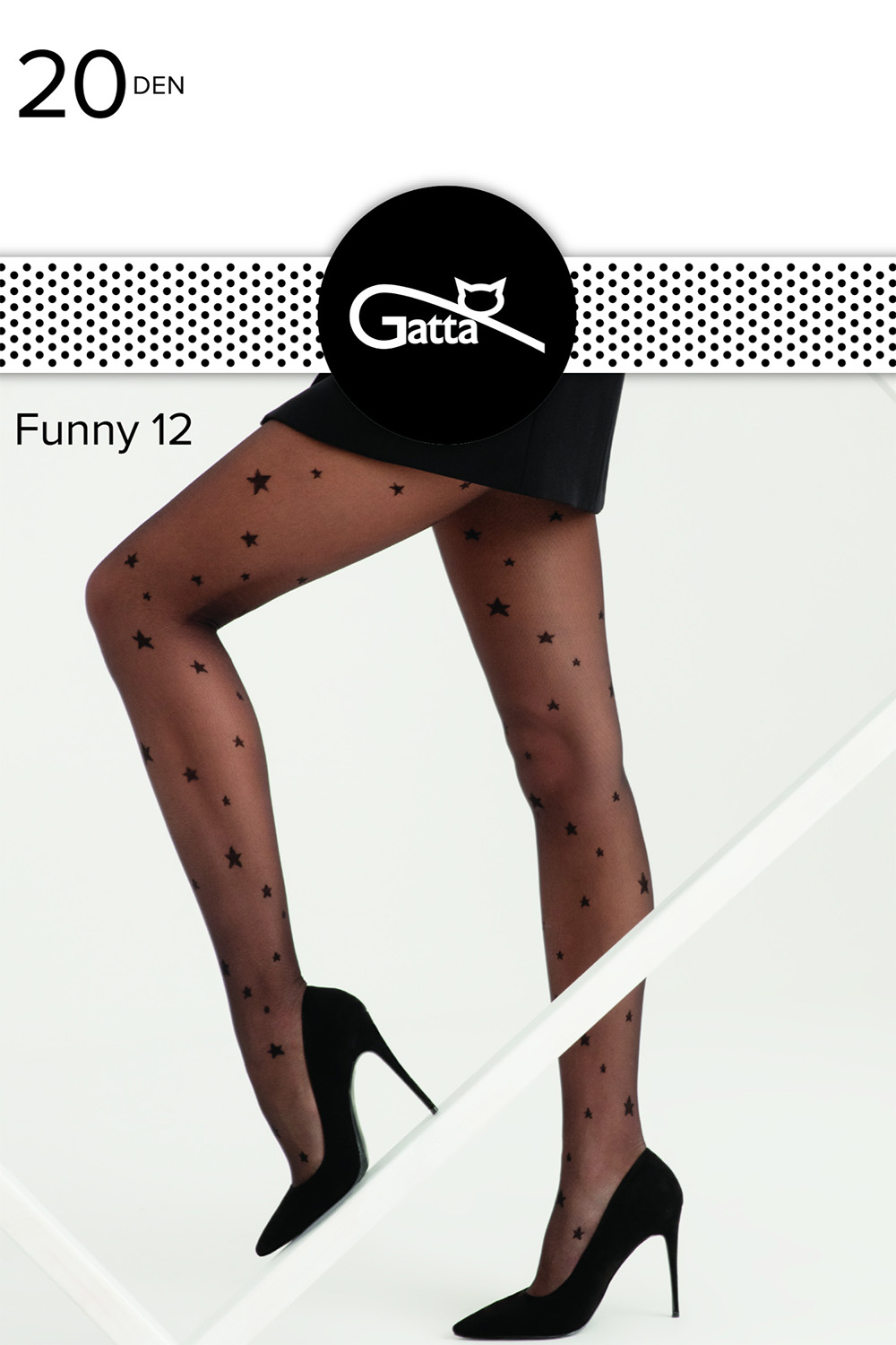 Silonkové punčocháče Gatta Funny 12 20 DEN Barva: Černá, Velikost: S