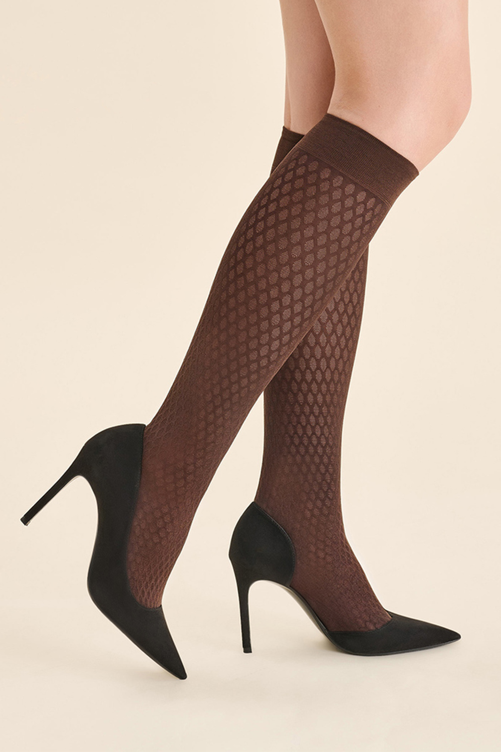 Silonkové podkolenky Gabriella Glam Code 606 Barva: Hnědá, Velikost: UNI