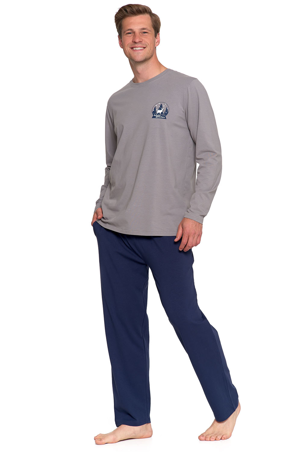 Pánské pyžamo Moraj PDM4600-013 Barva: Šedá, Velikost: M