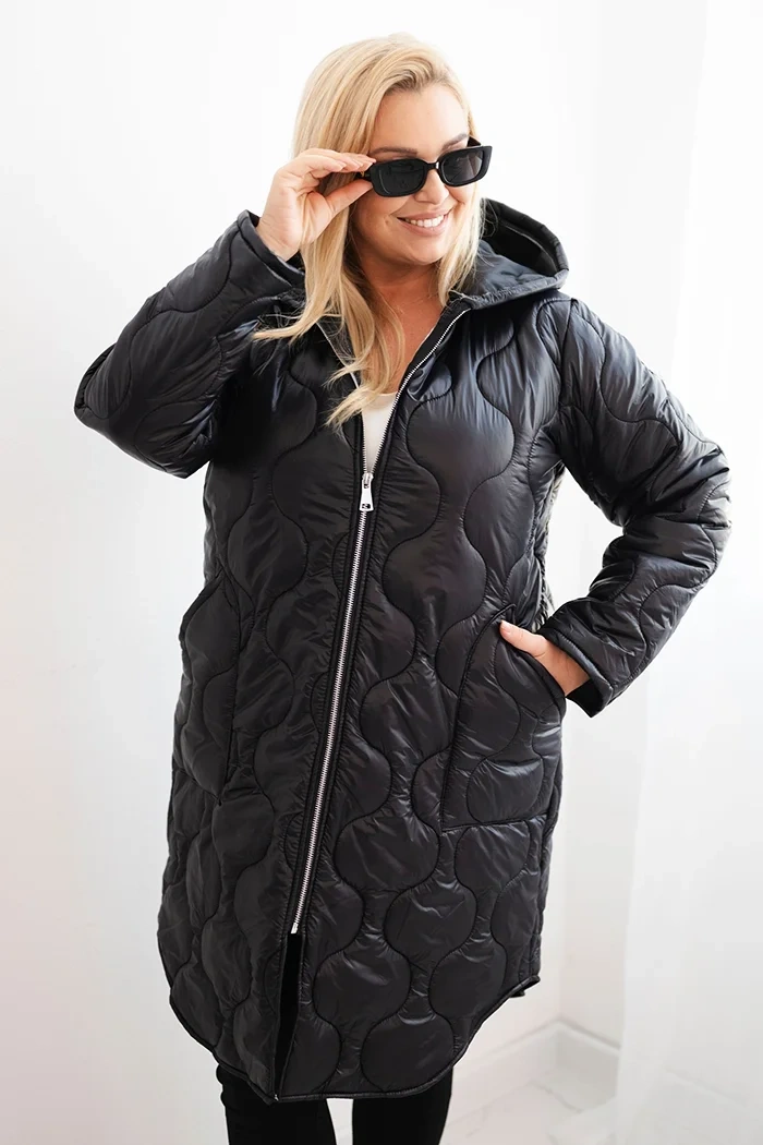 Kesi Dámská bunda Plus Size 5343 Barva: Černá, Velikost: UNI