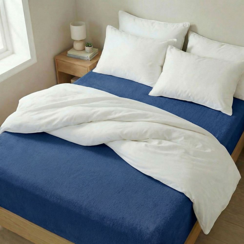 Kvalitex Froté prostěradlo tmavě modré Varianta: 120x200cm (obrázek 3)