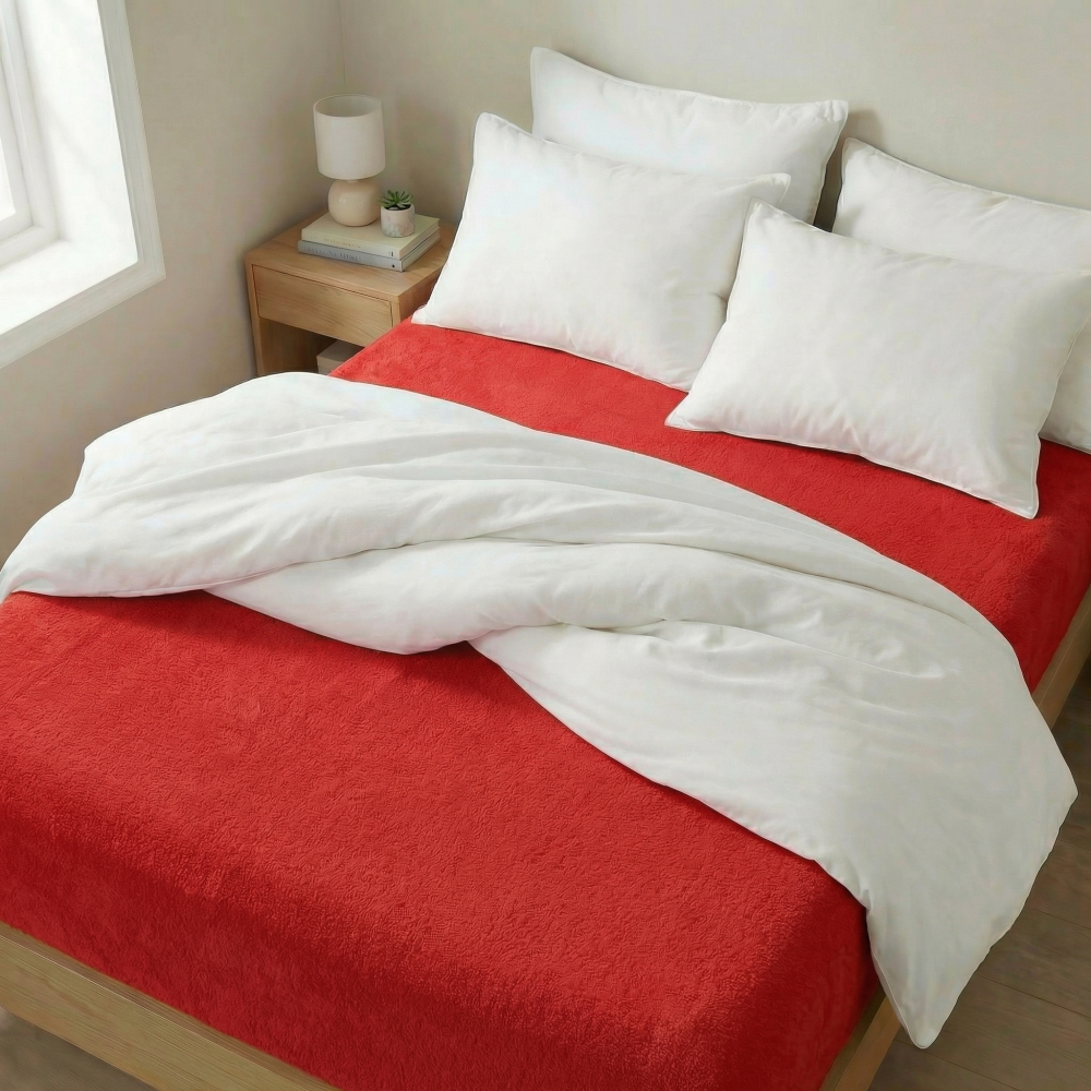 Kvalitex Froté prostěradlo červené Varianta: 180x200cm (obrázek 3)