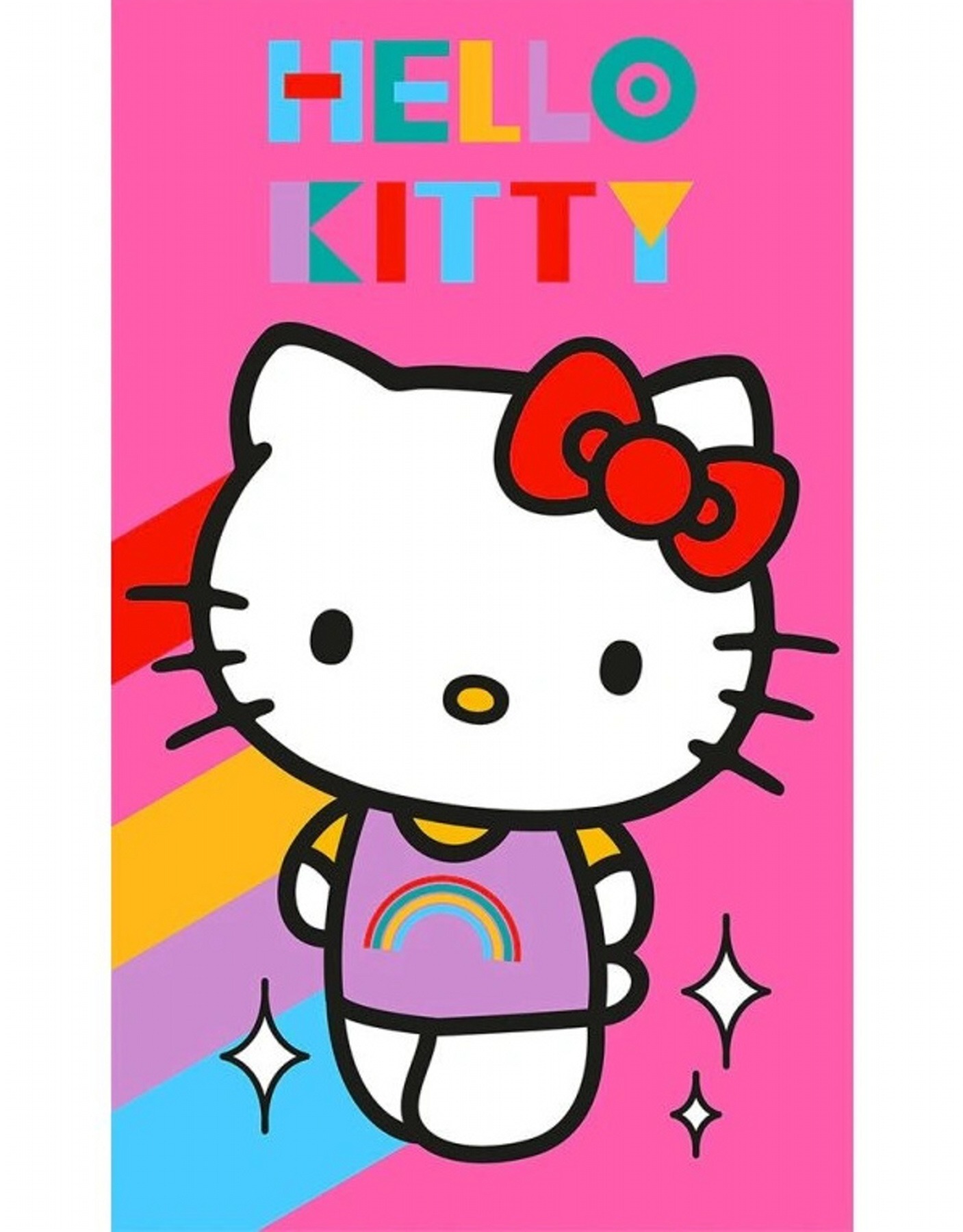 Levně Carbotex Dětský ručník Hello Kitty Rainbow 30x50 cm