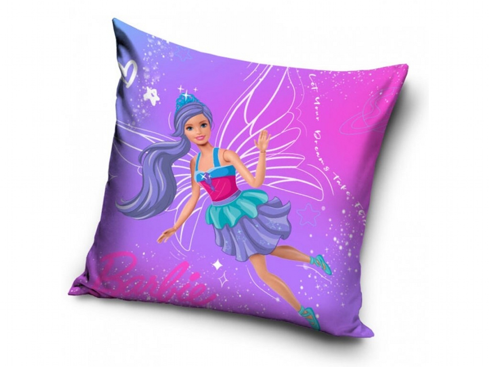 Levně Carbotex Povlak na polštářek Barbie a Kouzelná víla 40x40 cm