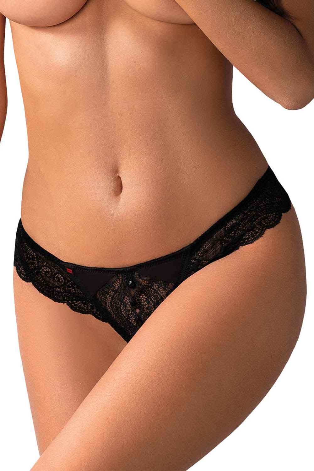 Tanga Obsessive Miamor crotchless thong Barva: Černá, Velikost: L/XL