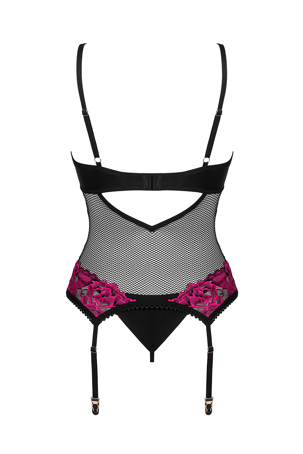 Korzet Obsessive Rosenty corset Barva: Černá, Velikost: M/L (obrázek 4)