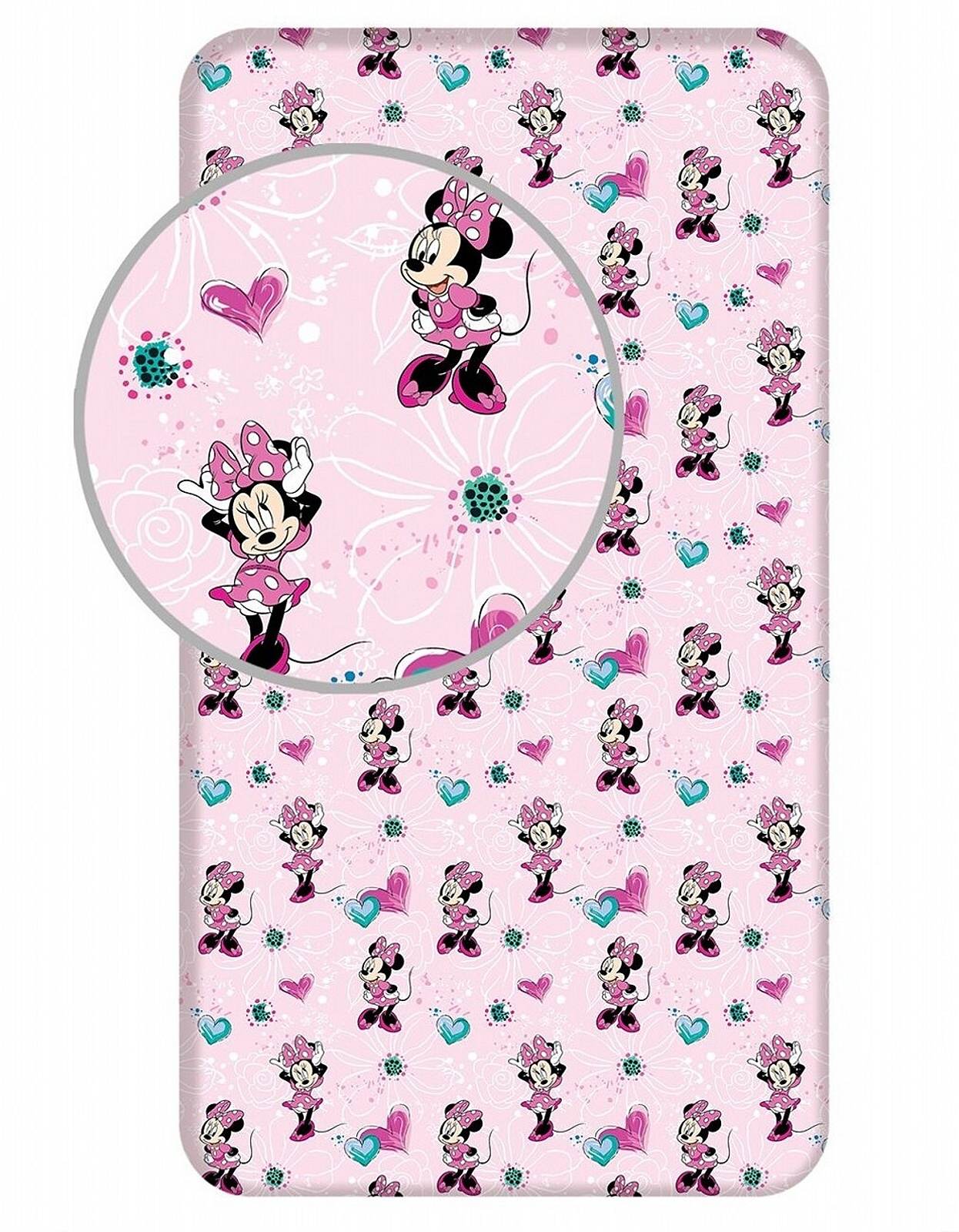 Levně Jerry Fabrics Prostěradlo Minnie Flowers 02 90x200x25 cm