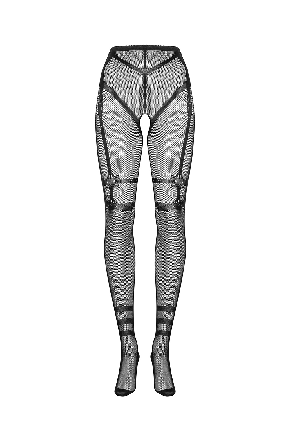 Punčochy Obsessive Crotchless Tights S123 Barva: Černá, Velikost: S/L (obrázek 3)