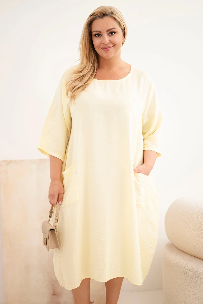 Kesi Włoski dámské plus-size šaty s kapsami
