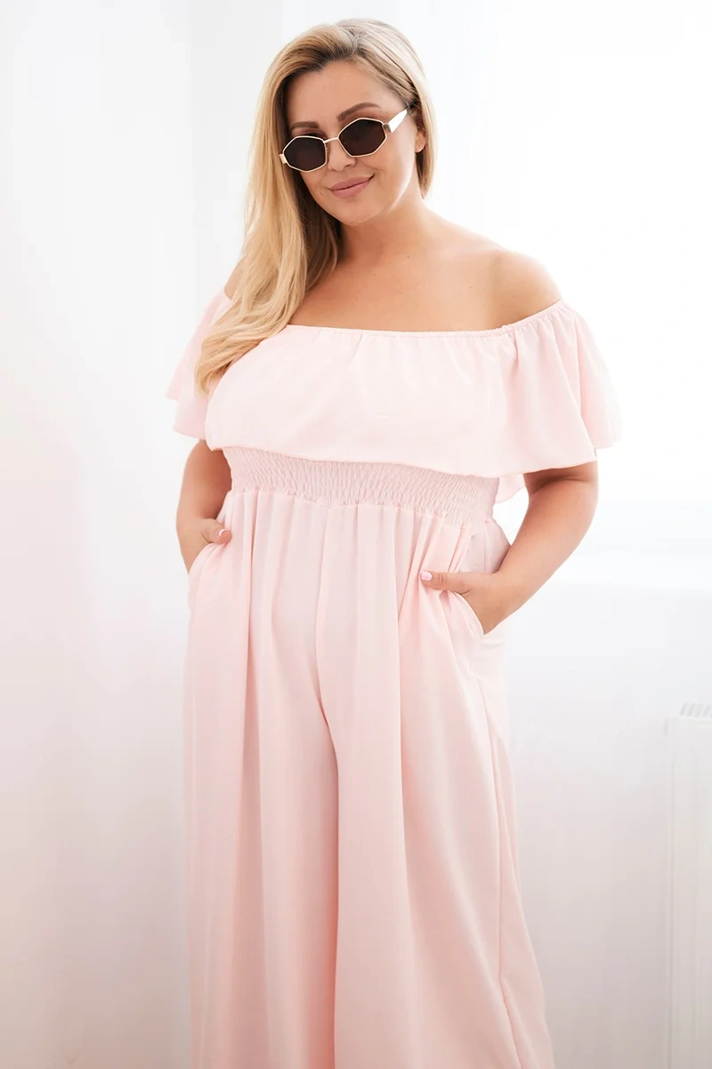 Kesi Dámský overal Plus Size 2608 Barva: Růžová - světle, Velikost: UNI