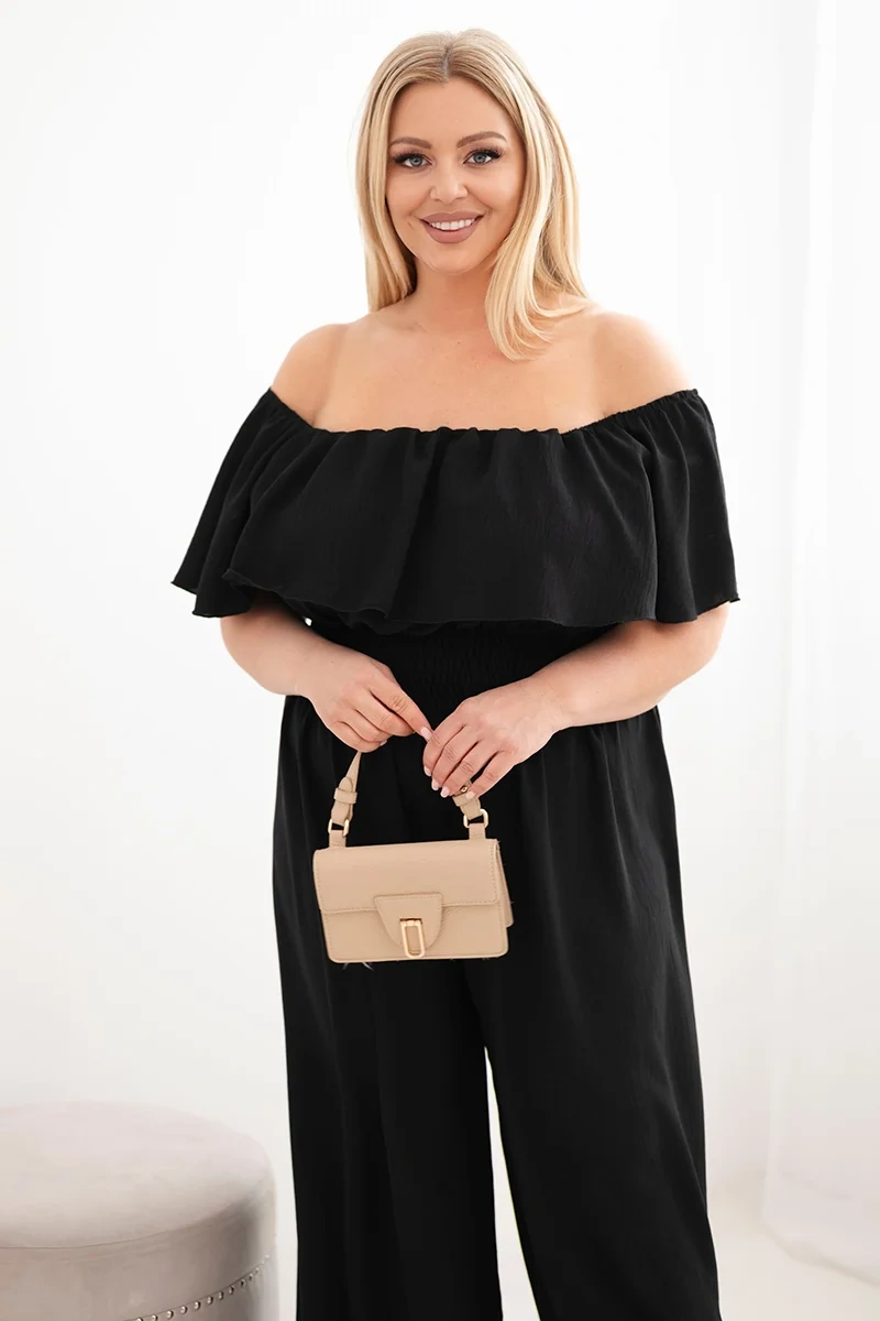 Plus size dámský overal na ramínka
