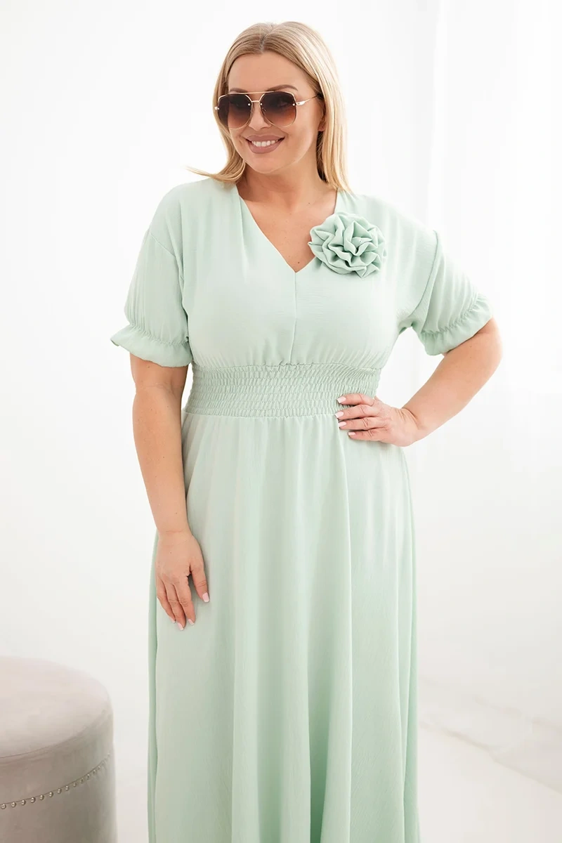 Kesi Dámské šaty Plus Size 2088 Barva: Tyrkysová, Velikost: UNI