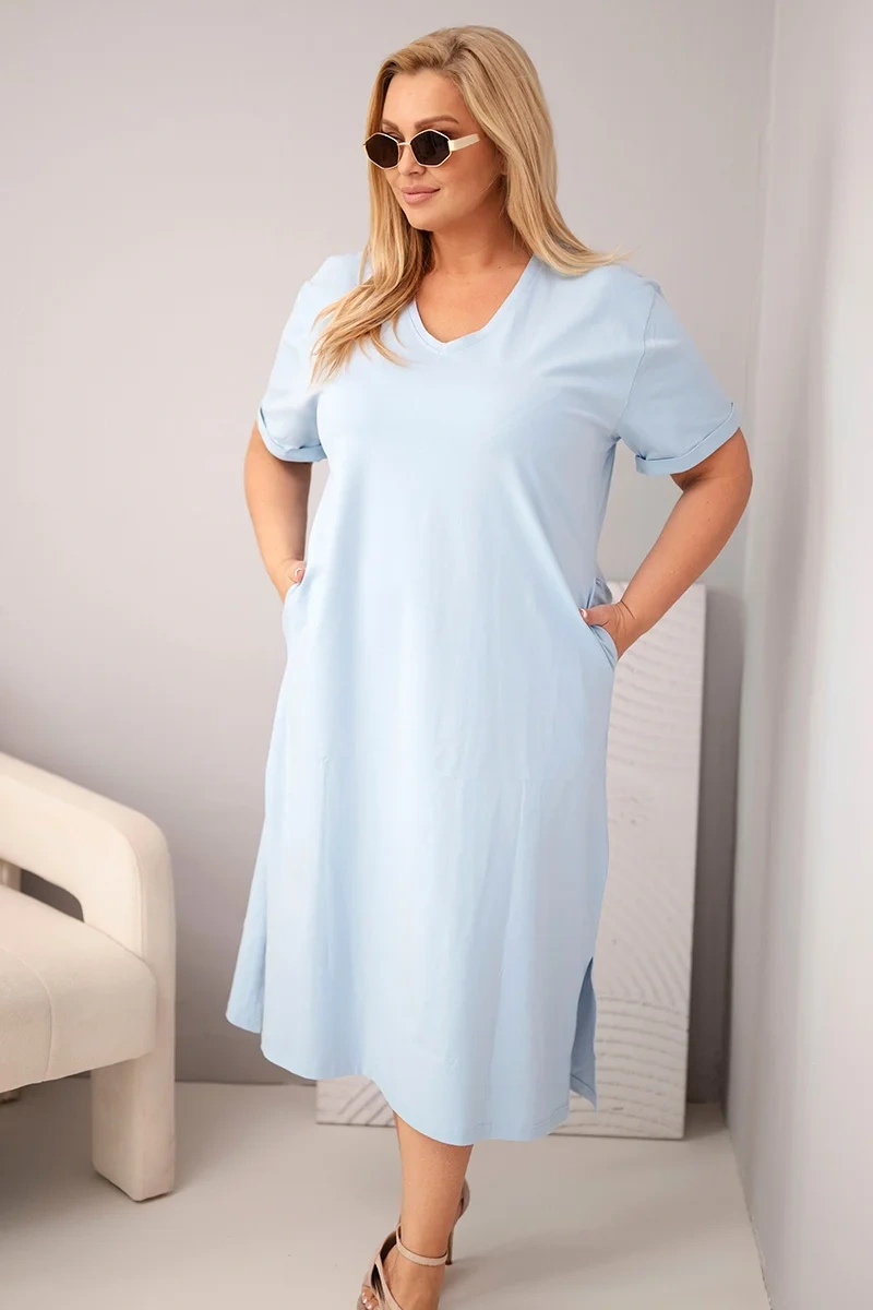 Kesi Dámské šaty Plus Size 7084 Barva: Modrá, Velikost: 4XL
