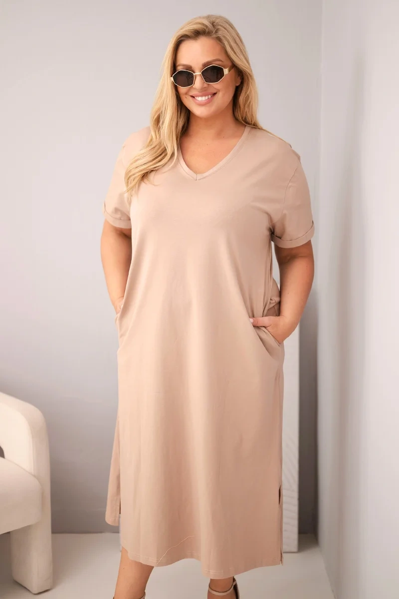 Kesi Dámské šaty Plus Size 7084 Barva: Fialová, Velikost: 4XL