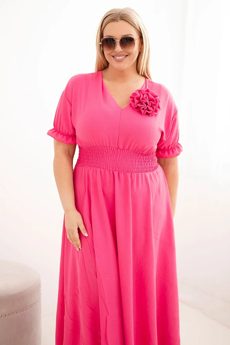 Kesi Dámské šaty Plus Size 2088 Barva: Růžová, Velikost: UNI