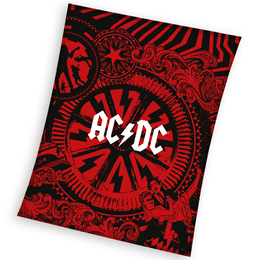 Carbotex Mikroplyšová deka AC/DC Black Ice 150x200 cm