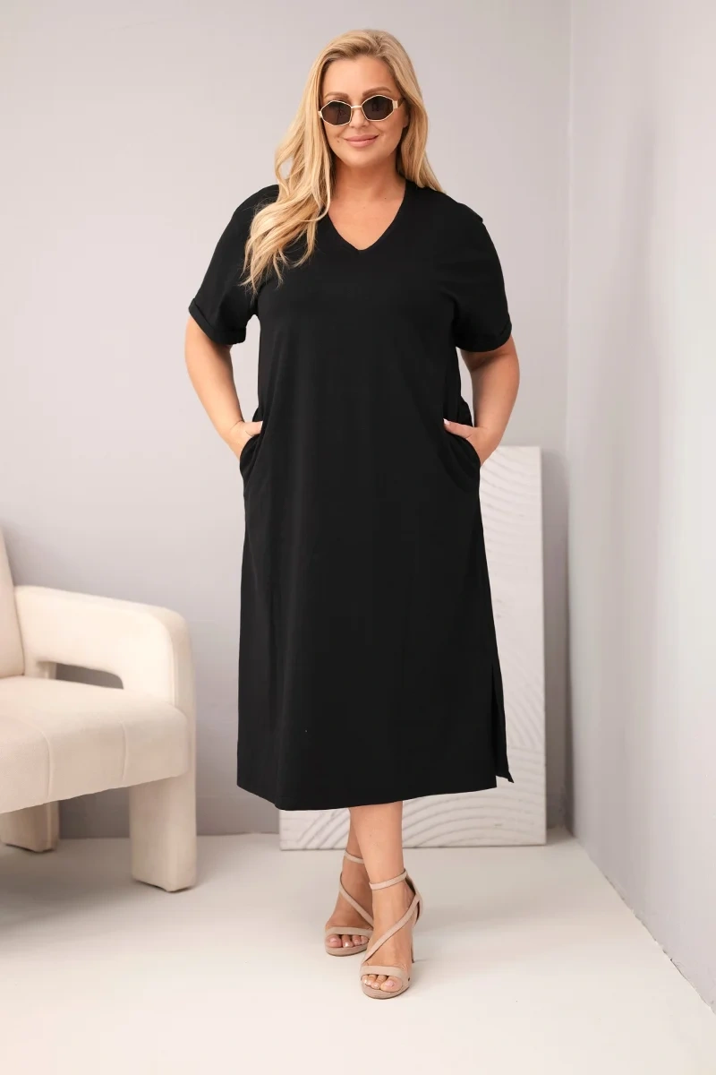 Kesi Dámské šaty Plus Size 7084 Barva: Žlutá, Velikost: 2XL (obrázek 3)