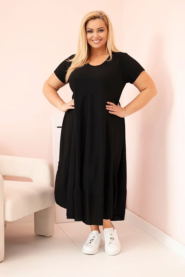 Kesi Dámské šaty Plus Size 21682 Barva: Černá, Velikost: UNI