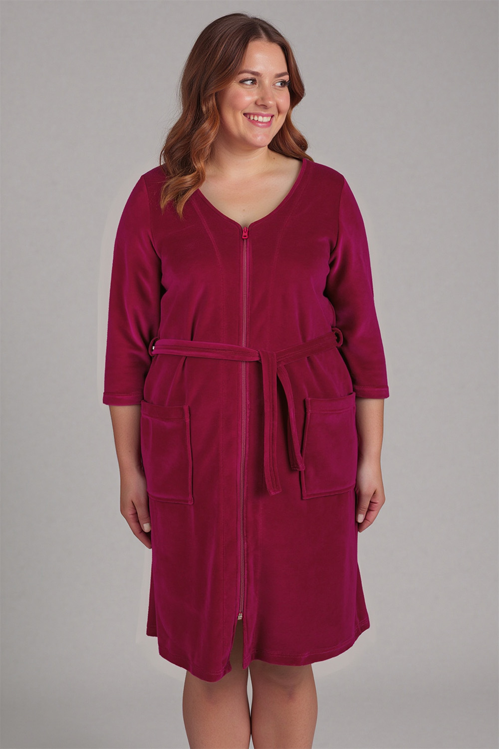 Dámský župan Vivisence 5011 Barva: Červená, Velikost: 2XL