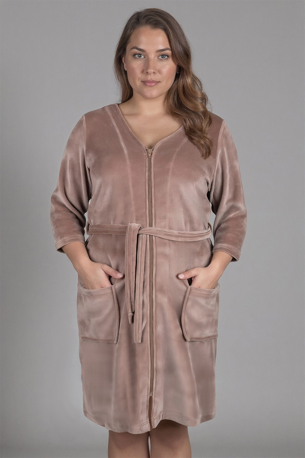 Dámský župan Vivisence 5011 Barva: Béžová, Velikost: 3XL