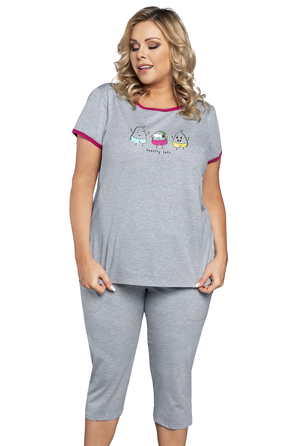 Dámské pyžamo Italian Fashion Tabata kr.r. sp.3/4 Barva: Šedá, Velikost: S