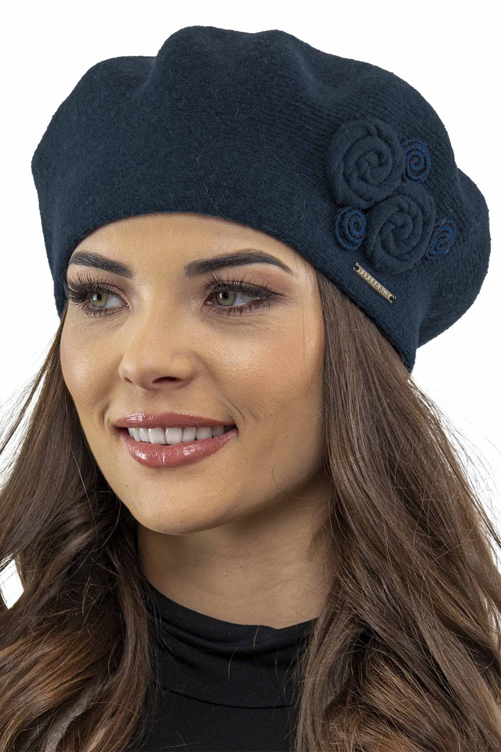 Dámský baret Vivisence 7037 Barva: Modrá - tmavě, Velikost: UNI