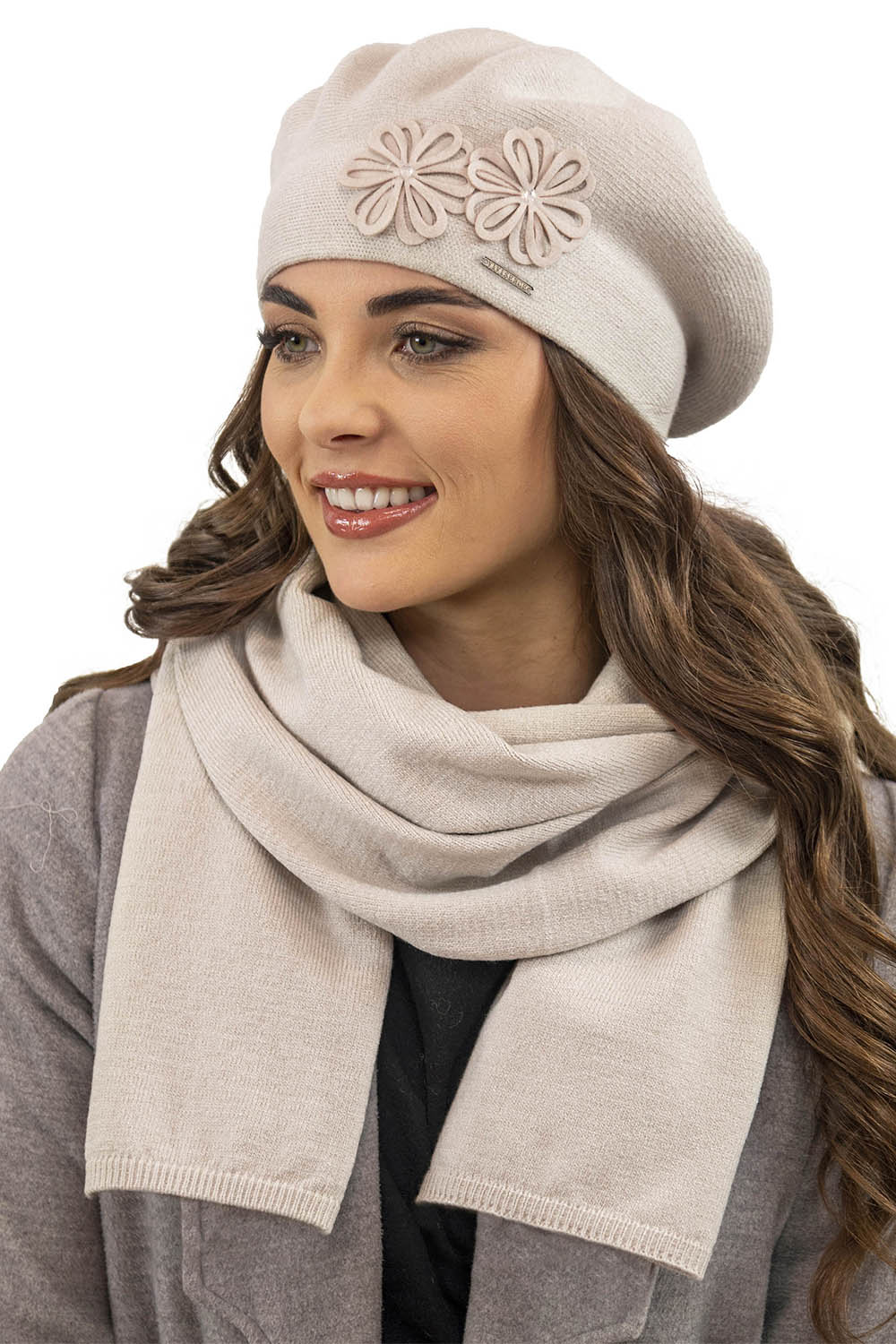 Baret a šála Vivisence 7007Kmpl Barva: Béžová, Velikost: UNI