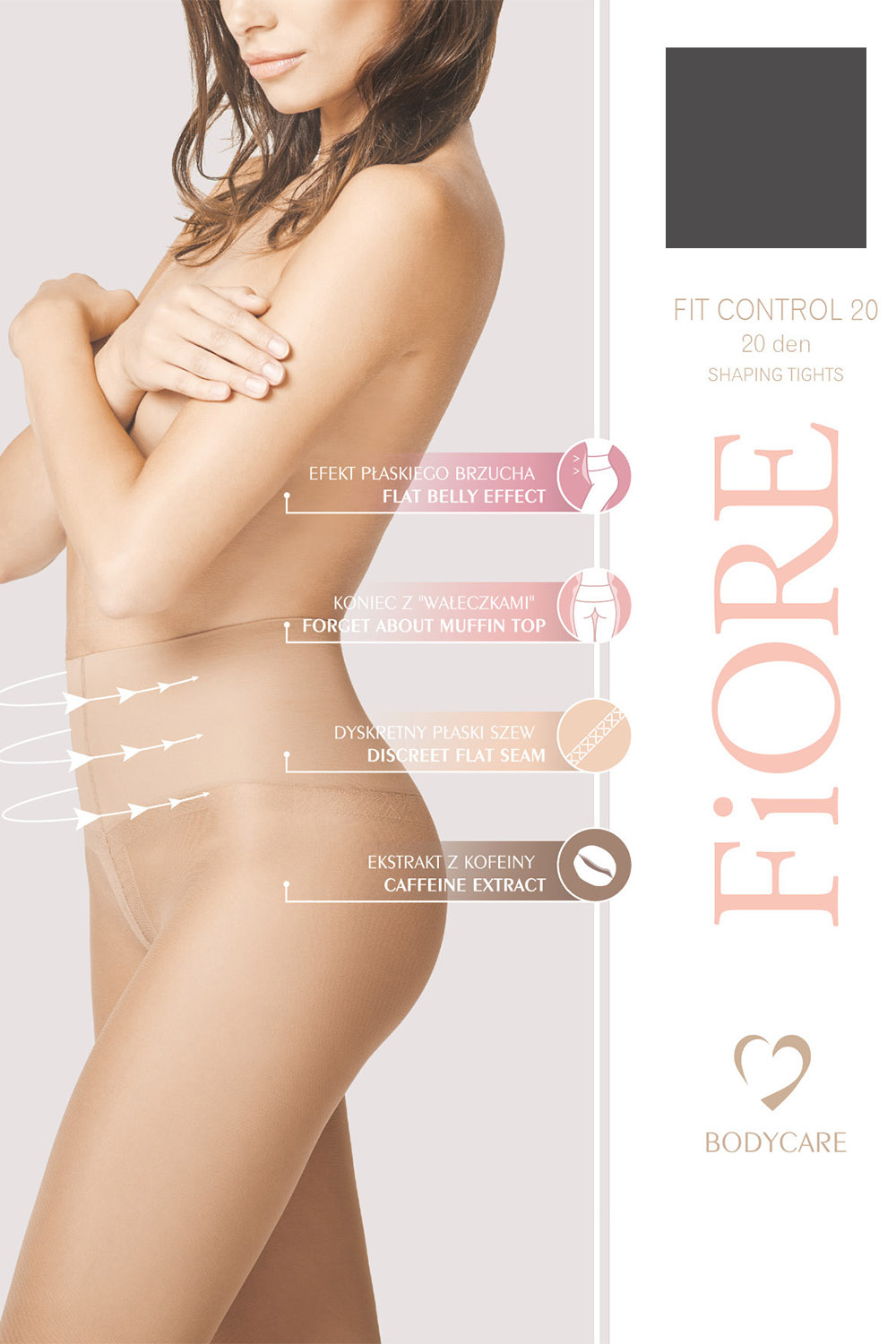 Silonkové punčocháče Fiore Fit Control 20 den M5204 Barva: Černá, Velikost: 3-M