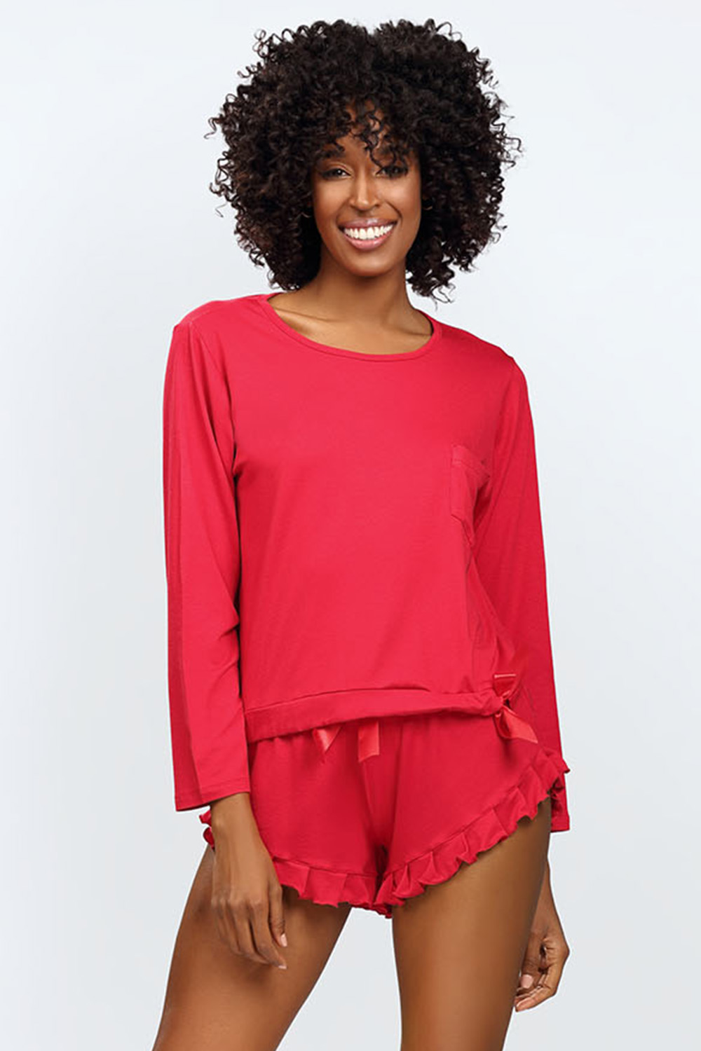 Dámské pyžamo Dkaren Ronnie Barva: Červená, Velikost: M