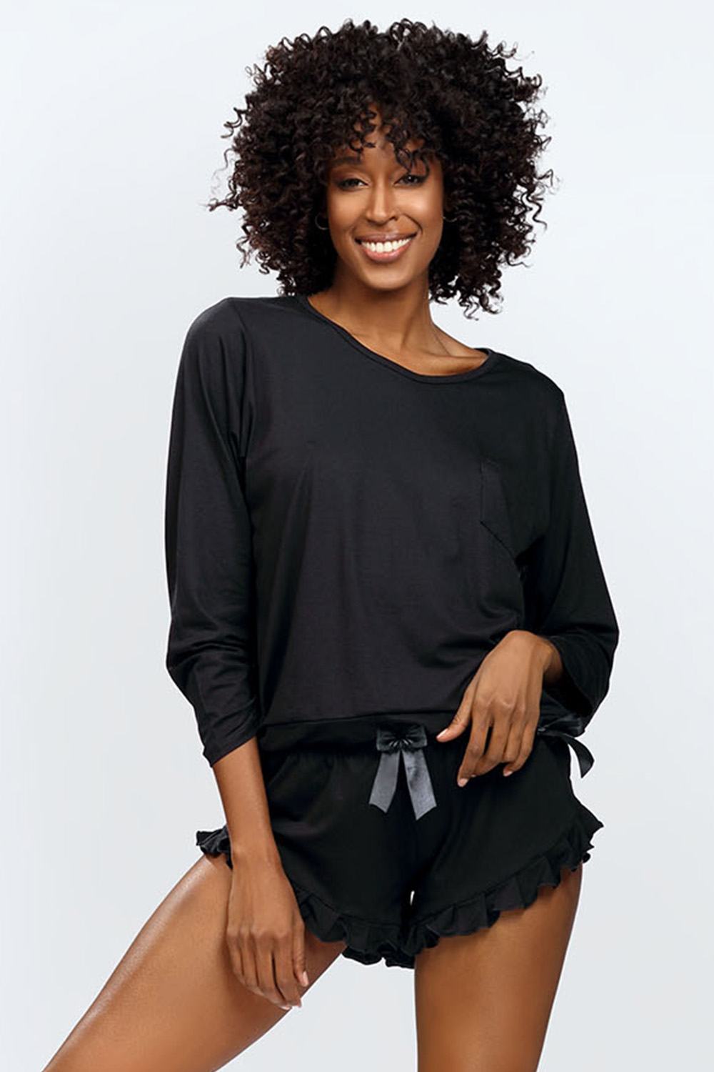 Dámské pyžamo Dkaren Ronnie Barva: Černá, Velikost: M