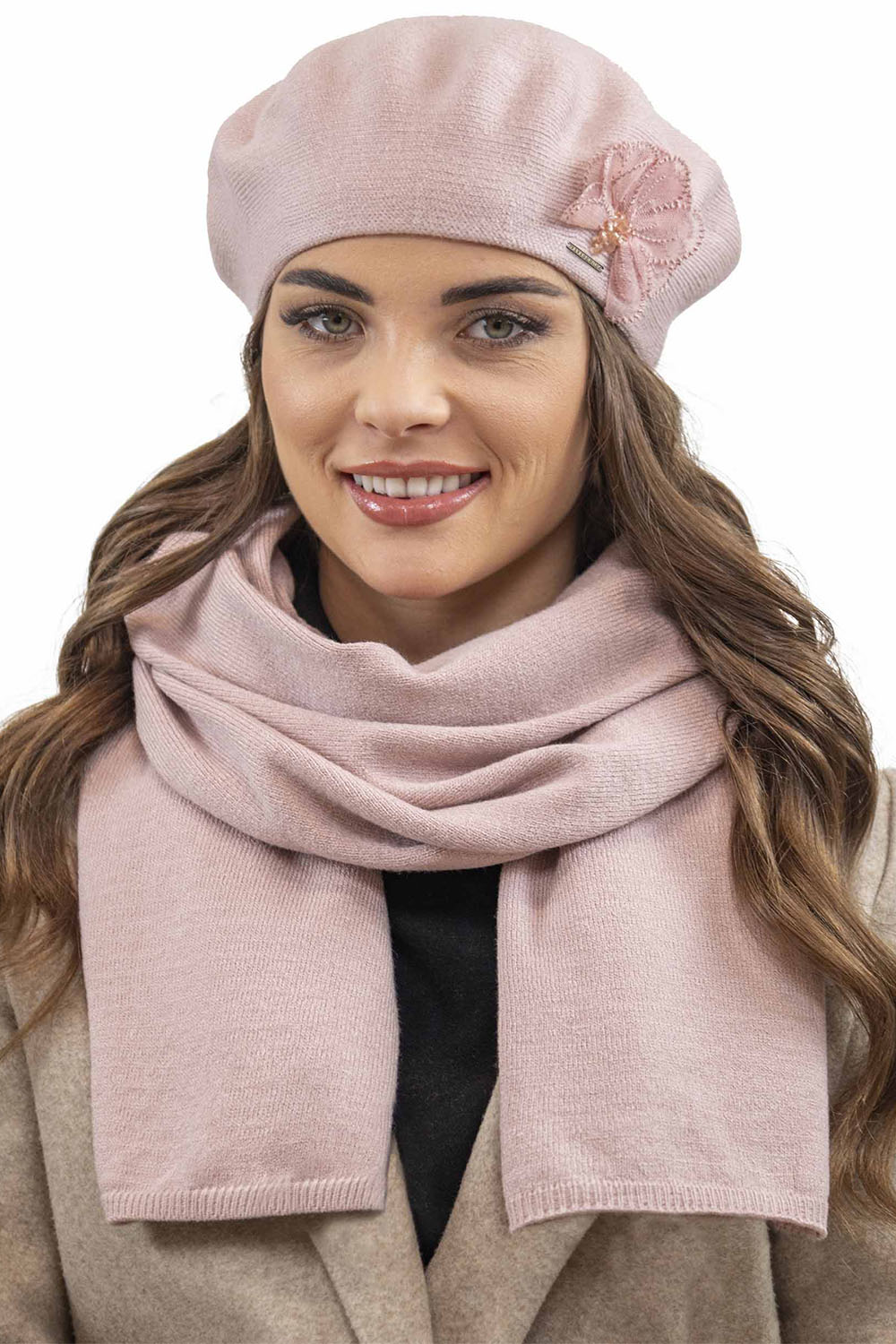 Baret a čepice Vivisence 7036 komplet Barva: Růžová, Velikost: UNI