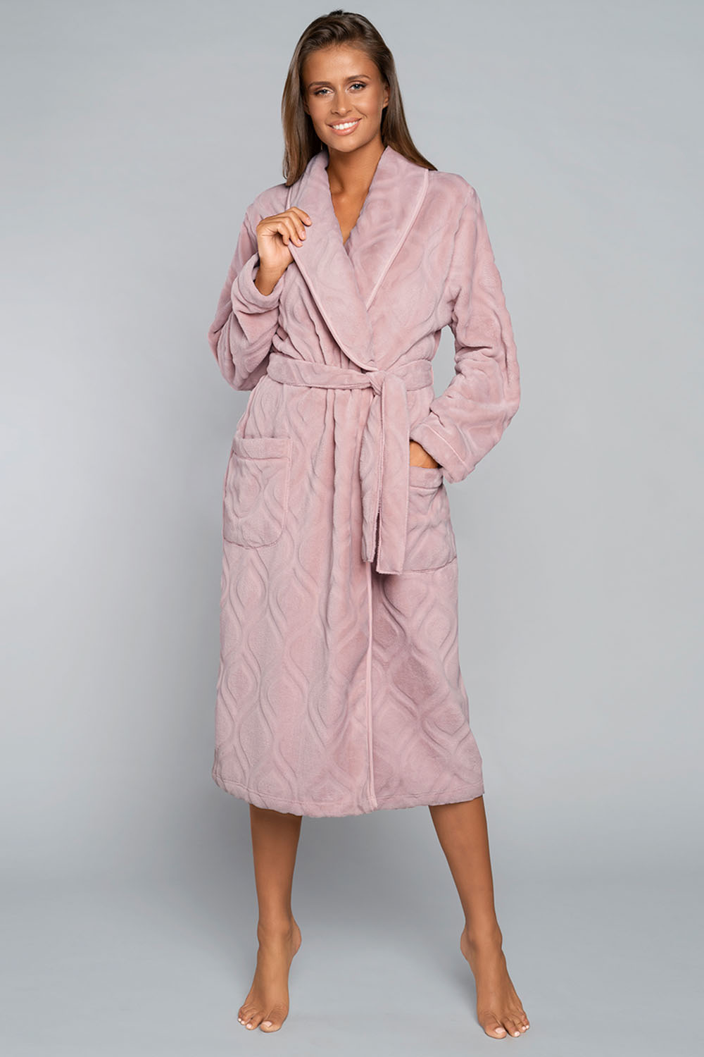 Dámský župan Italian Fashion Morena dł.r. Barva: Růžová, Velikost: XL