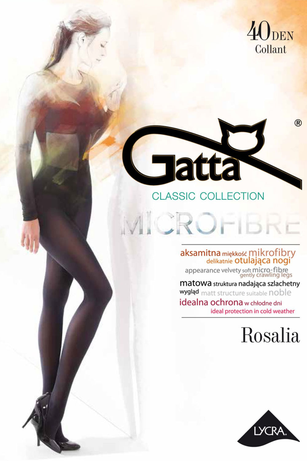 Silonkové punčocháče Gatta Rosalia 40 DEN Barva: Černá, Velikost: 3-M