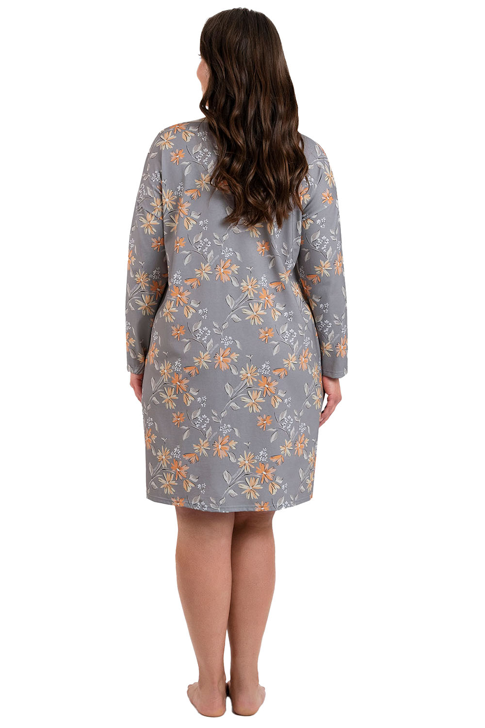 Noční košilka Italian Fashion Kasos dł.r. Barva: Šedá, Velikost: 2XL