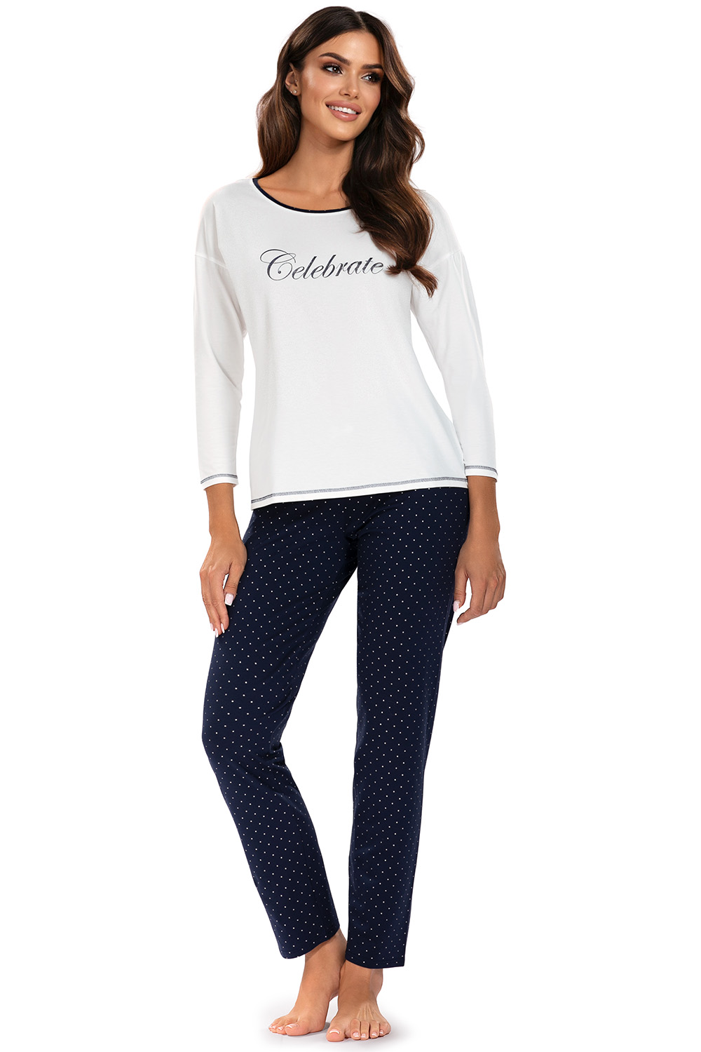 Dámské pyžamo Vivisence 2029 Barva: Smetanová, Velikost: 36