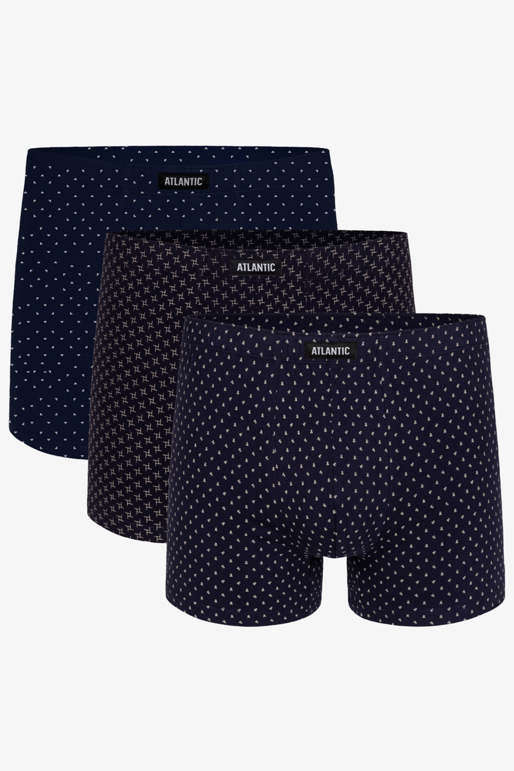 Boxerky Atlantic 3MH-025/10 3-pak Barva: Modrá - tmavě, Velikost: S