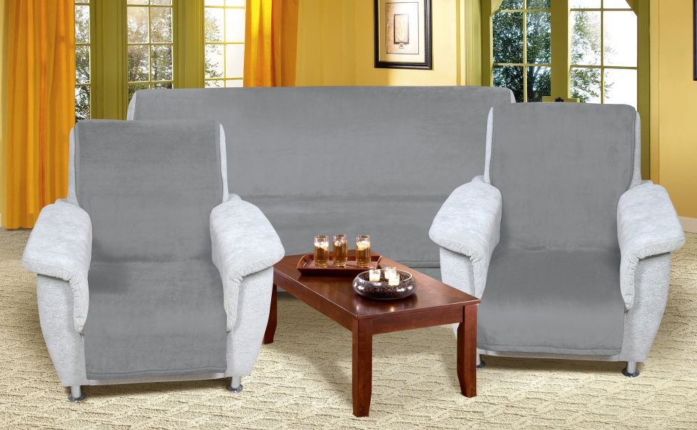 Bellatex Přehoz na sedací soupravu Micro 3+1+1 šedý