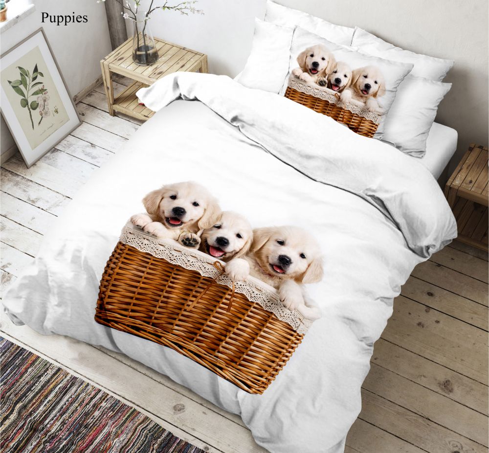 Kvalitex 3D povlečení 140x200, 70x90cm Štěňata