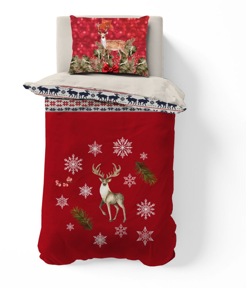Kvalitex 3D povlečení 140x200, 70x90cm Vánoční jelen