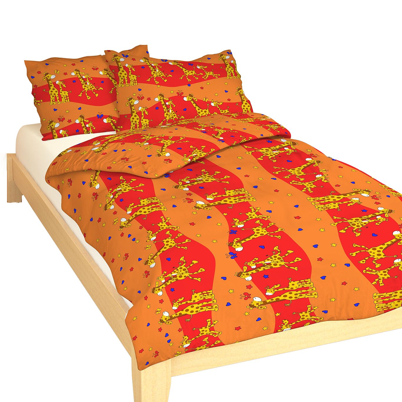 Dadka Povlečení krep do postýlky Žirafa červená Varianta: Povlečení krep do postýlky Žirafa červená 90x130, 45x60 cm