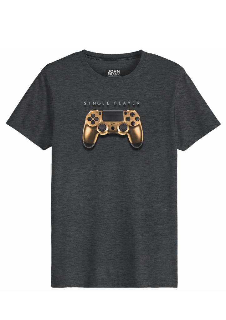 Pánské tričko John Frank JFTCOOL15 Barva: Šedá, Velikost: S