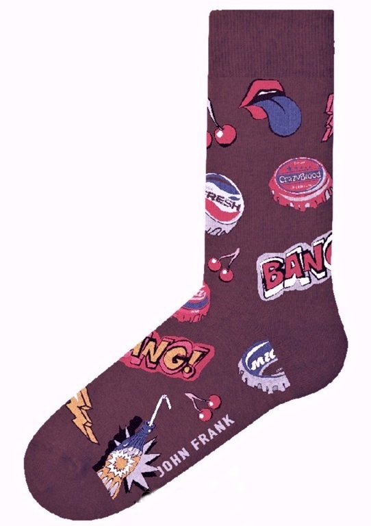 Pánské ponožky John Frank JFLSFUN80 Barva: Bordó, Velikost: UNI