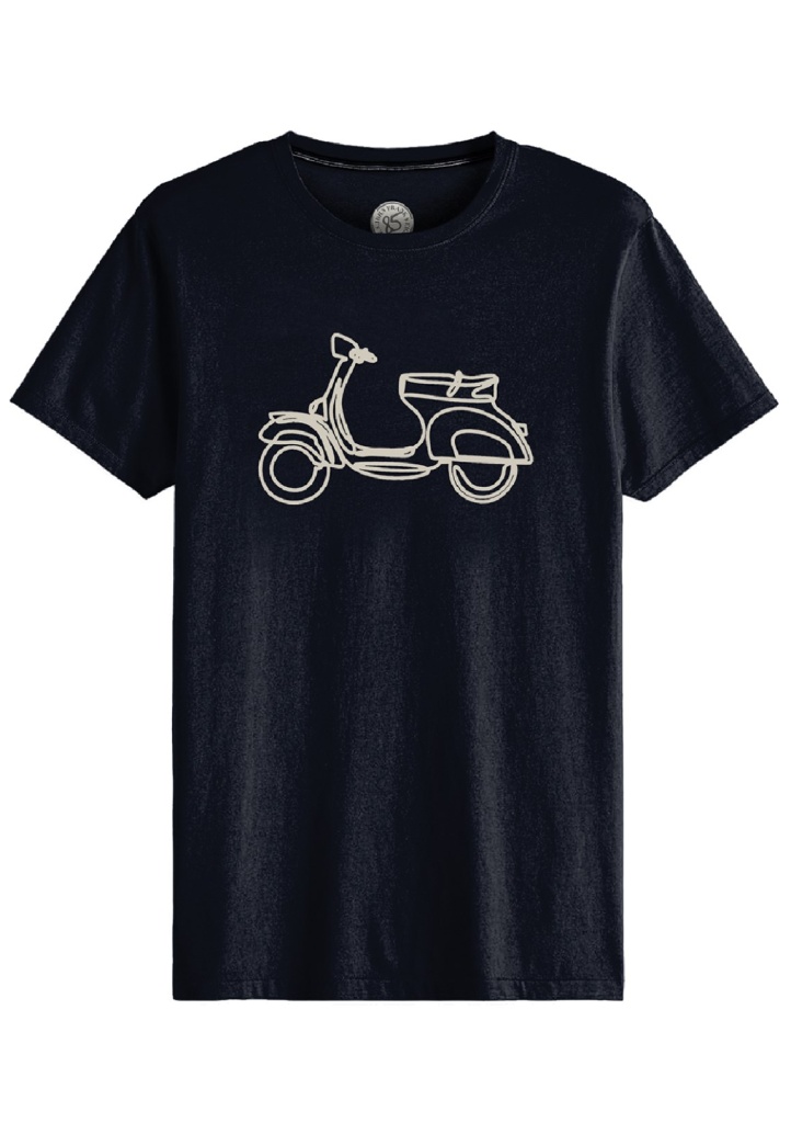 Pánské tričko John Frank JFTEF27 Barva: Modrá - tmavě, Velikost: M